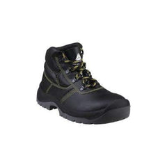 Delta Plus Pigmented Split Leather High Safety Shoes S1P SRC Size 40 - Black