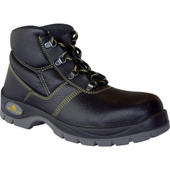 Delta Plus Pigmented Split Leather High Safety Shoes S1P SRC Size 44 - Black