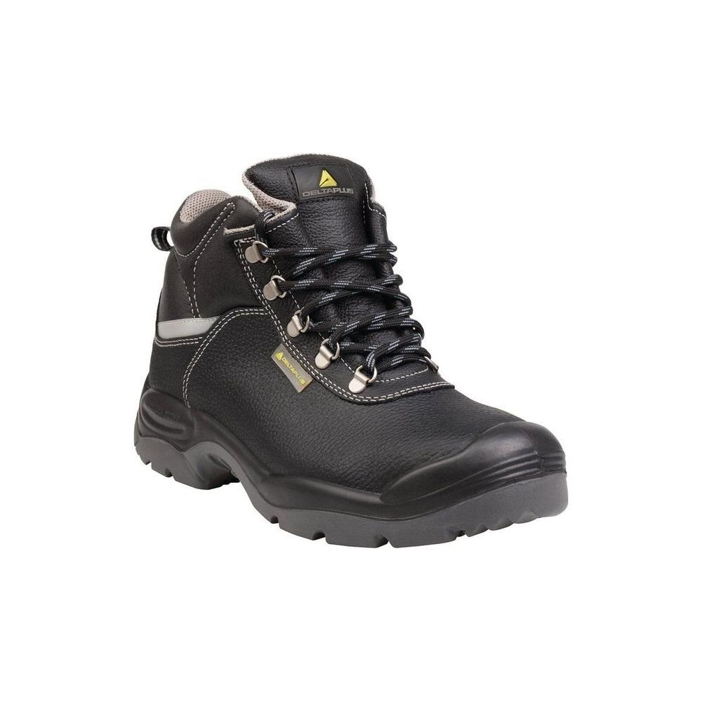 Delta Plus Pigmented Split Leather High Safety Shoes S3 SRC Size 43 - Black