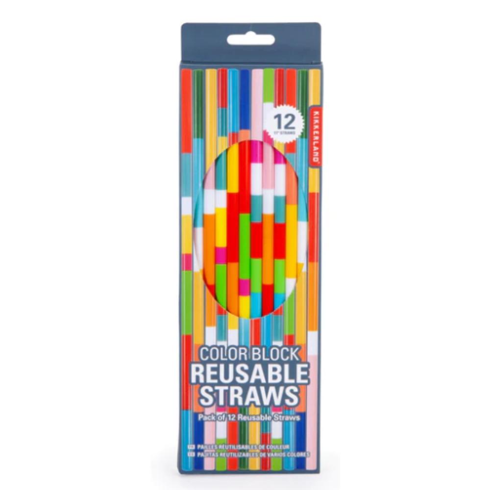 Kikkerland Reusable Straws - Colorblock