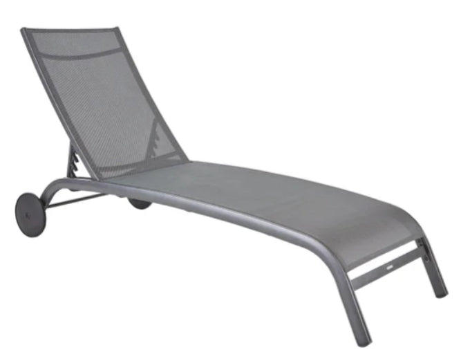 Naterial Lyra Sunbed with Wheels - Anthracite