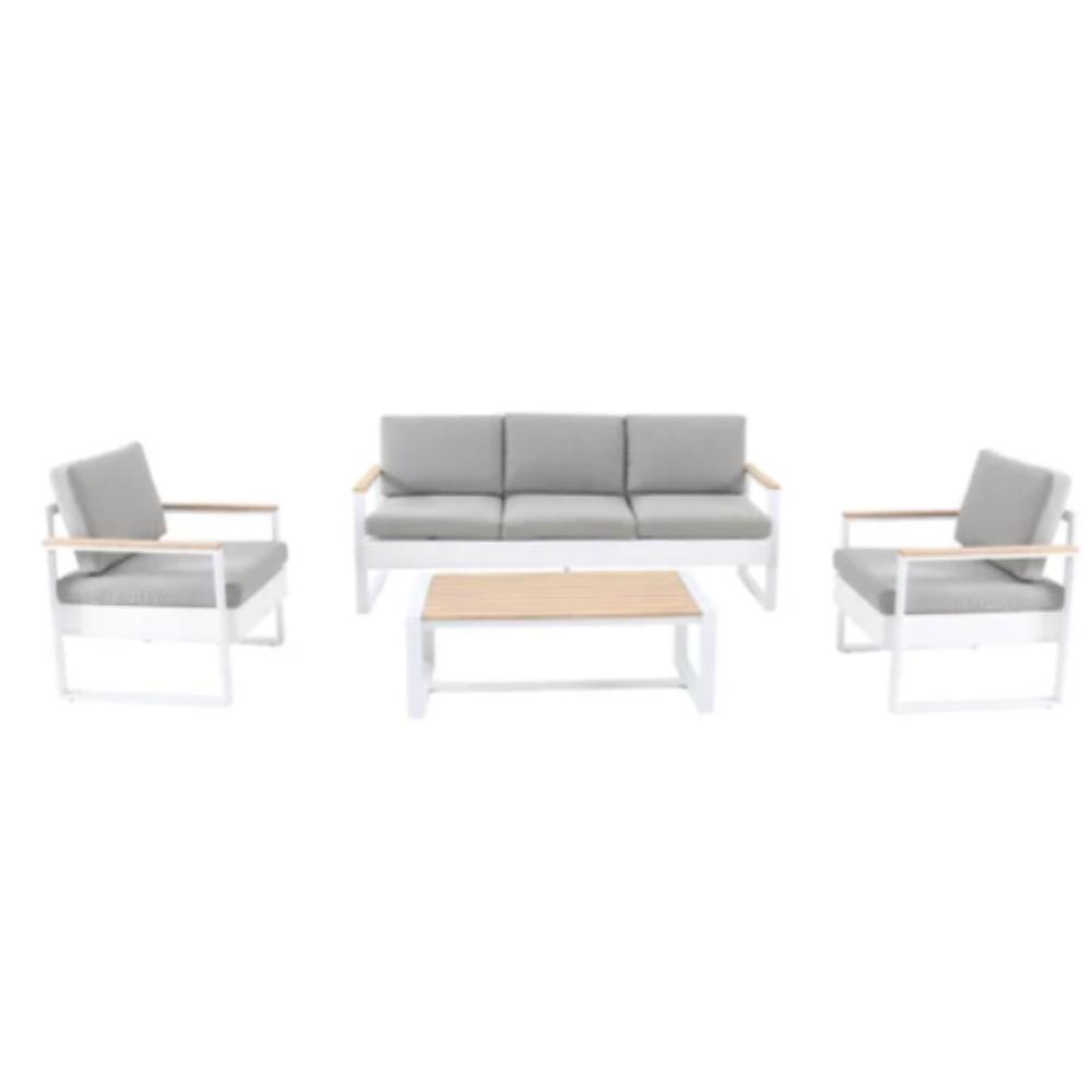 Ibiza 3-Seater Sofa Set - White/Grey