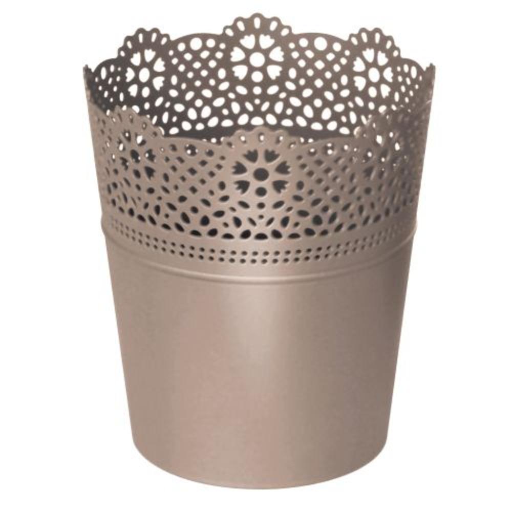 Prosperplast Lace Planter 18x18x21cm - Mocca