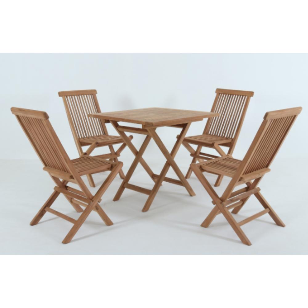 Square Folding Table 80 x 80cm with 4 Chairs