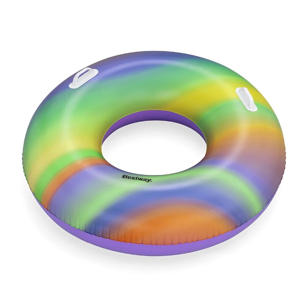 Bestway Rainbow Swim Ring 119Cm With Safety Handles