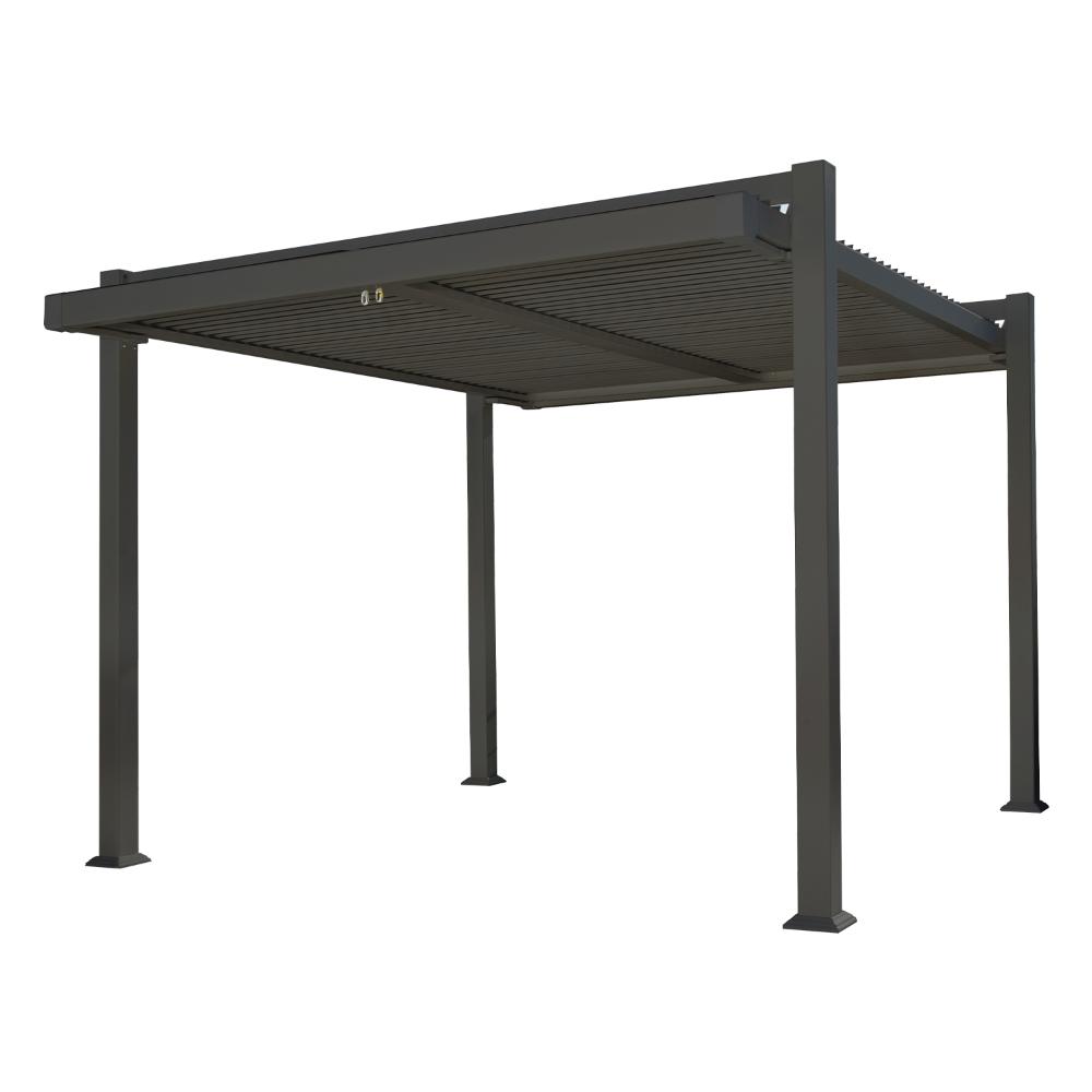 Naterial Persea Aluminium Pergola with Modular Roof 320 x 360cm - Dark Grey