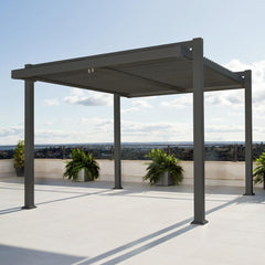 Naterial Persea Aluminium Pergola with Modular Roof 320 x 360cm - Dark Grey