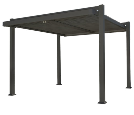 Naterial Persea Aluminium Pergola with Modular Roof 320 x 360cm - Dark Grey,