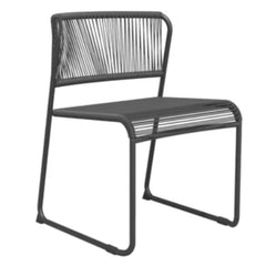 Naterial Wicker and Steel Dining chair - Dark Grey