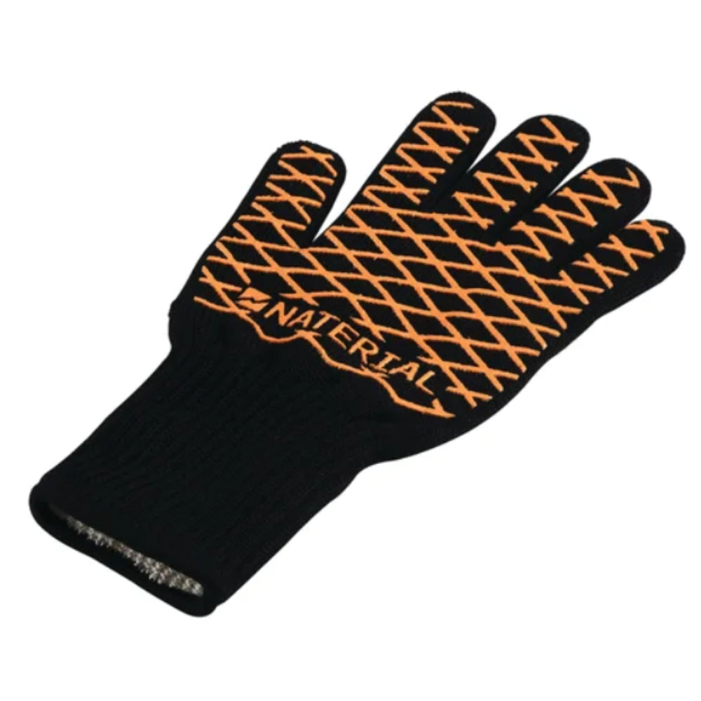 Naterial Bbq Gloves Black/Orange Silicone Grip.