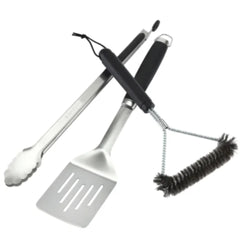 Naterial Bbq Utensils Set Of 3 (Spatula, Tongs And T Grill Brush)