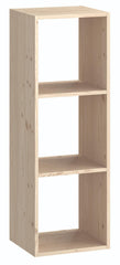 Library Kubik  - 3 Vani    Pino Massiccio grezzo 360x300x1049mm