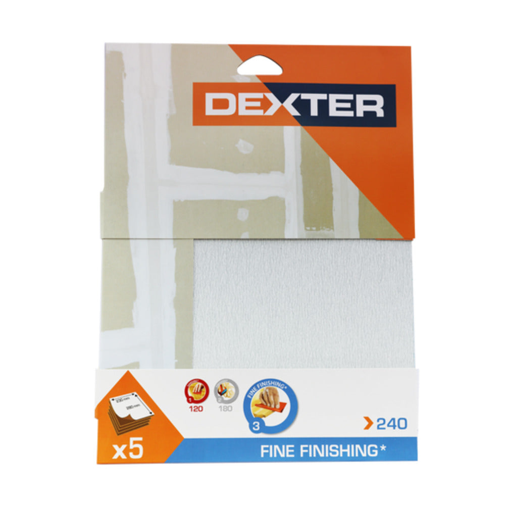 Dexter Set Of 5 Hand Sanding Papers Grain 240 Rev.2,