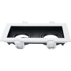 Optonica Spotlight Fixture Square Aluminium with GU10 Sockets - White/ Black