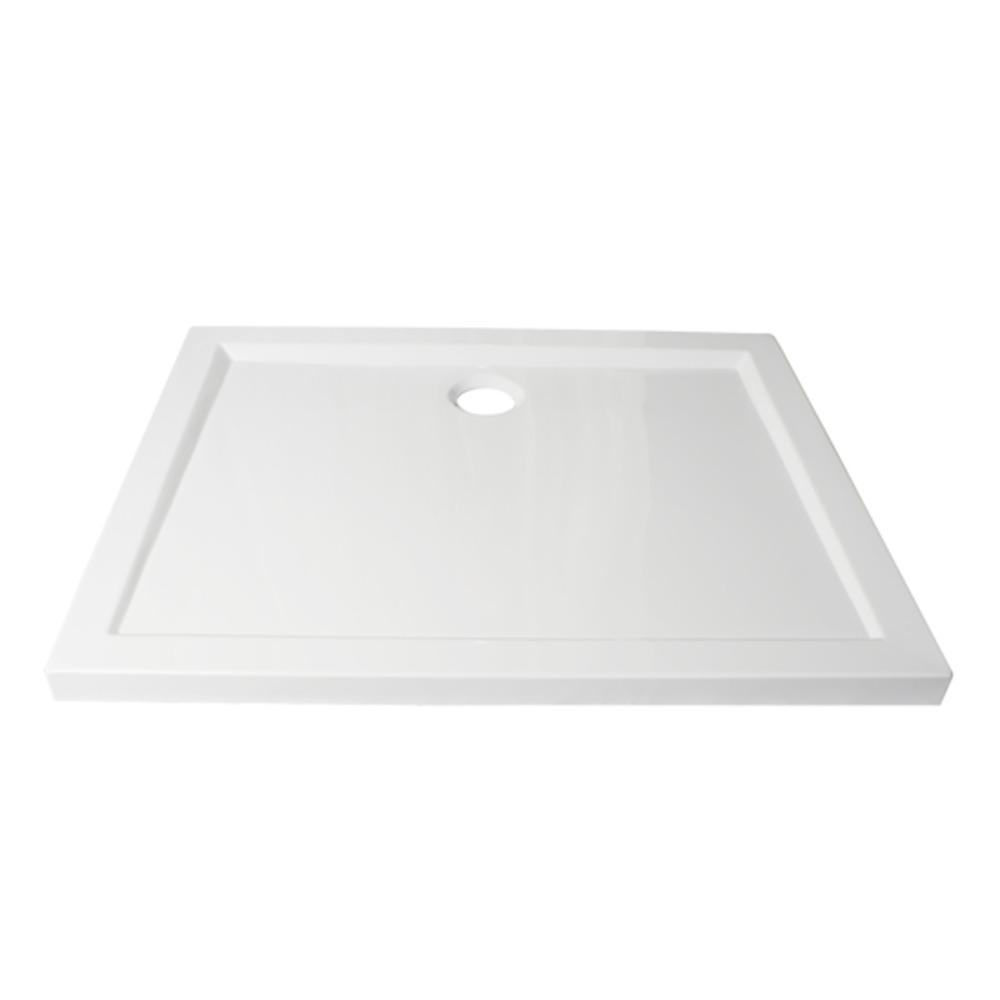 Sensea Essential Acrylic Rectangular Shower Tray 80 X 100Cm - White Glossy