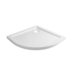 Sensea Essential Acrylic Corner Round Shower Tray 80Cm - White Glossy