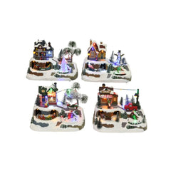 Lumineo BO Village Shop Scenery 16 x 23.5 x 17cm - 4 Assorted