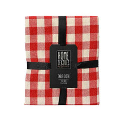 Decoris Cotton Tablecloth with Plaid Design 140 x 180cm - Red