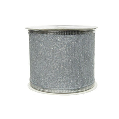 Decoris Polyester Ribbon with Glitter 6 x 270cm - Silver