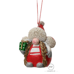 Decoris Hanging Polyresin Gnome 8cm - 2 Assorted