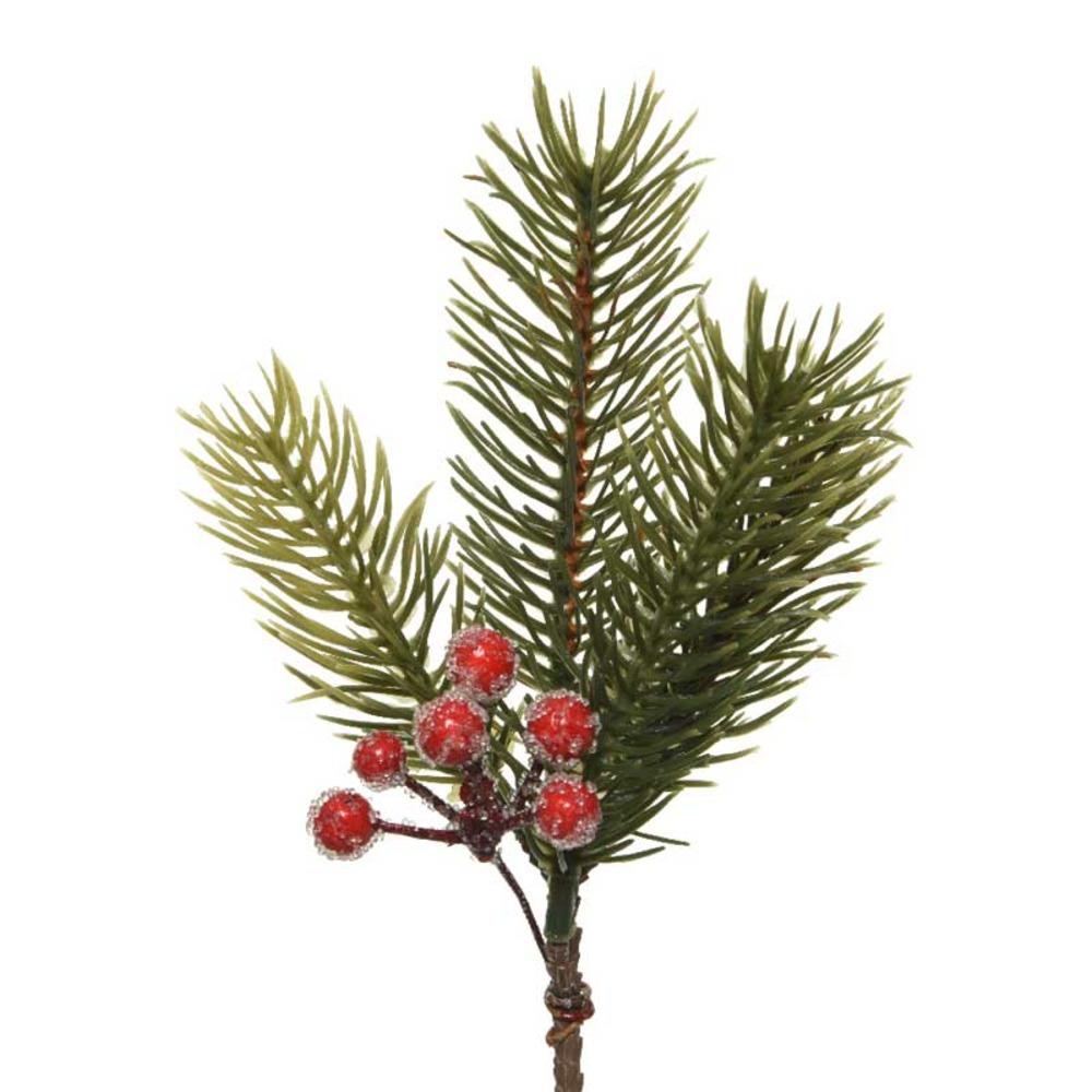 Everlands Pine and Berries Pick 21cm