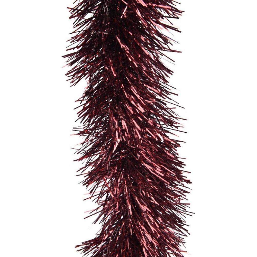 Decoris Tinsel Garland Shiny 10 x 270cm - Oxblood