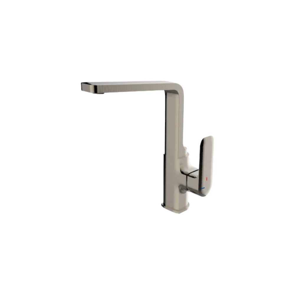 Delinia Kitchen Sink Mixer Tap Remix Single Lever  H28.1Cm Spout Reach 26Cm Brushed Nickel