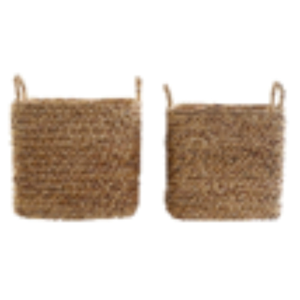 *Basket Reed 42X42X39 Natural Brown Small