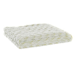 *Polyester Blanket 130X170X2 260 Gsm, White Zigzag