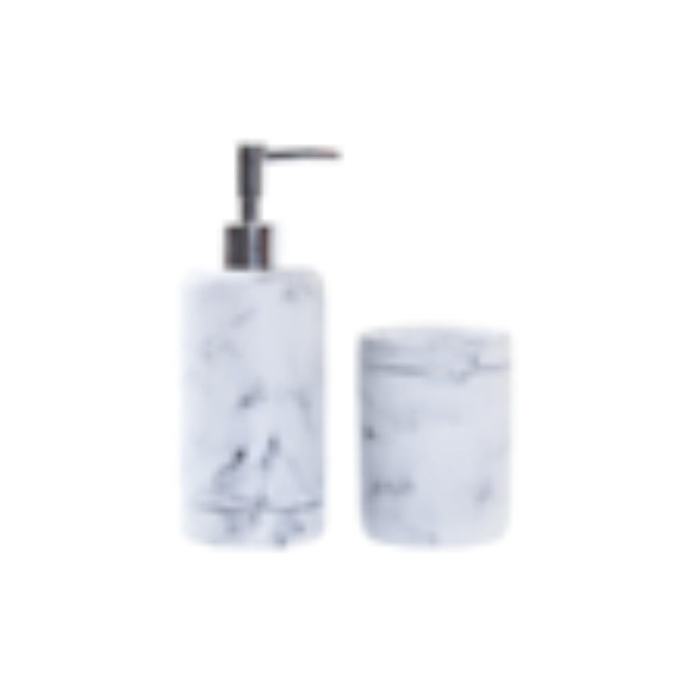 Bathroom  Resin Pp 9X8X20,3 Marble White Set