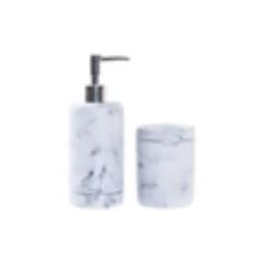 Bathroom  Resin Pp 9X8X20,3 Marble White Set