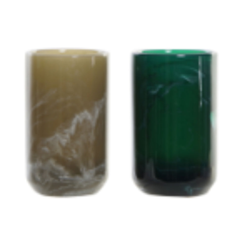 iDecor Faux Marble Resin Tumbler 7 x 7 x 11cm - Green or Taupe