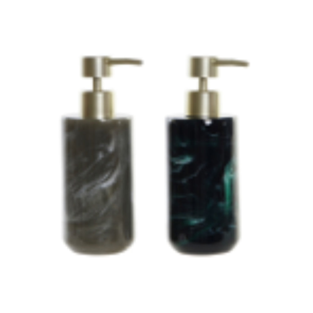 iDecor Faux Marble Resin Soap Dispenser 9 x 9 x 17cm - Green or Taupe