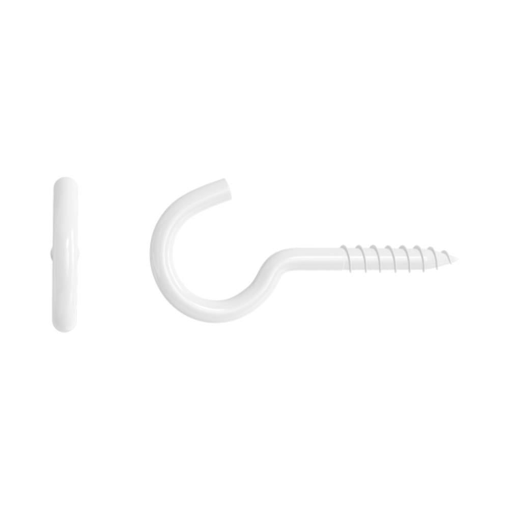 Standers Cup Hook White Steel Screw 5 X 40Mm - 4 Pieces