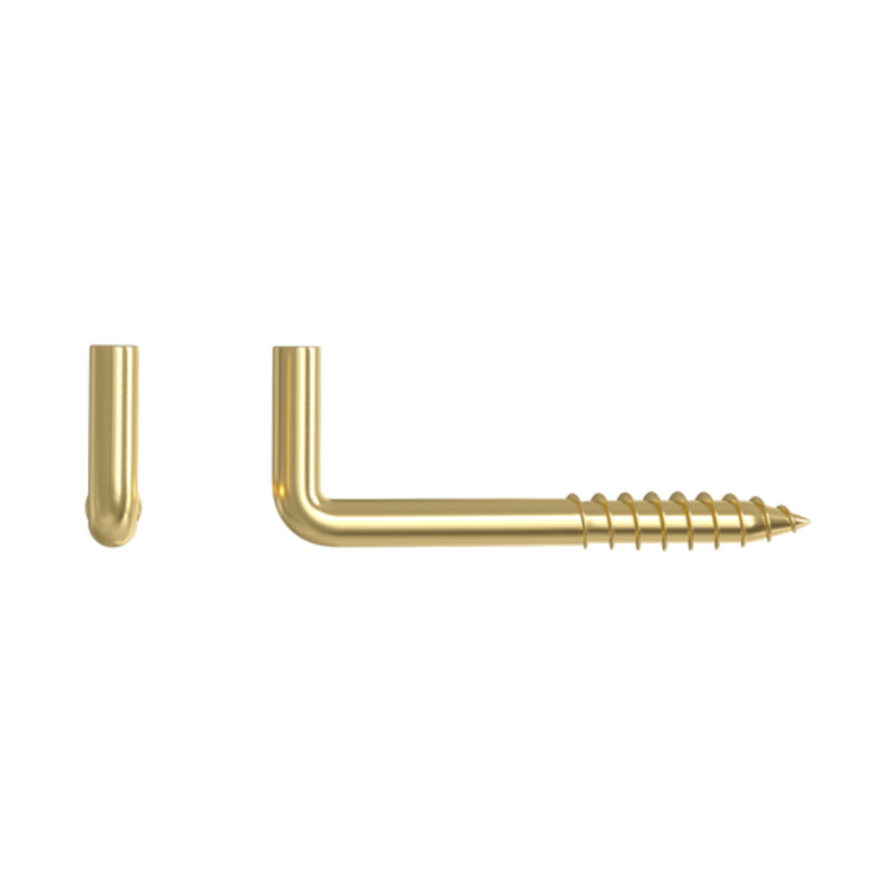 Standers Square Cup Hooks Brass Screw 2.5 X 25Mm - 20 Pieces