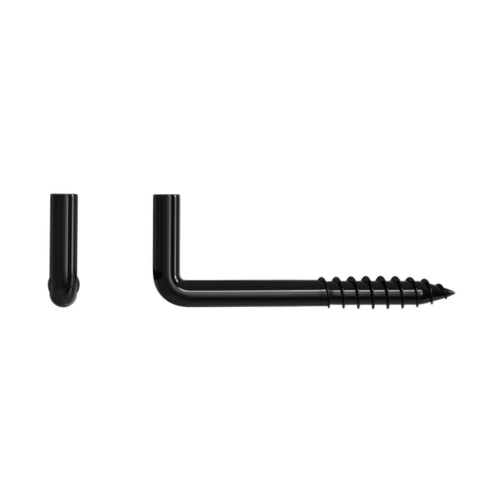 Standers Square Cup Hooks Black Steel Screw 2.5 X 25Mm - 20 Pieces