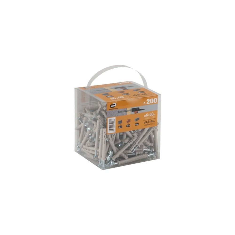 Standers Hammer-In Anchor with Screws 6 x 60 - 200 Pieces