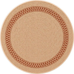 Inspire Shiva Round Rug 120cm - Beige/ Orange