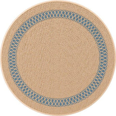 Inspire Shiva Round Rug 120cm - Beige/ Blue
