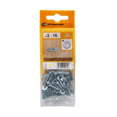 Standers B12 Screw, Nut & 1 Washer 3X16mm 30Pcs