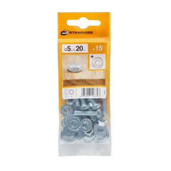 Standers B30 Hex Screw, Nut And 2 Washers Steel 8.8 WZP+CR3 5X20 15pc