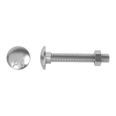 Carriage Bolt And Nut Stainless Steel A4, M8X80mm, Polybag