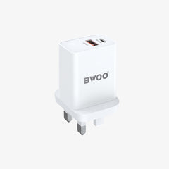 Bwoo UK Travel Charger with Type C and USB