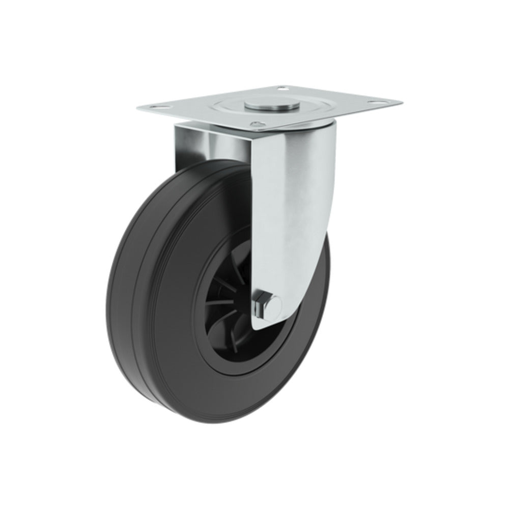 Standers 1 Caster 125Mm 360°, Plate , Indoor/Outdoor Black Wheel Anti Slide