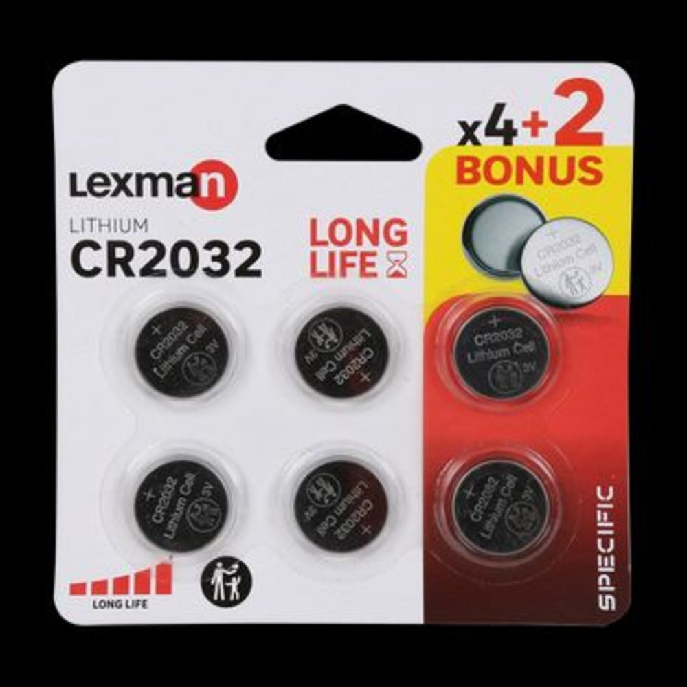 Lexman Cr2032 Lithium Button Batteries 6 Pcs (4+2Free) Specific,