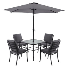 Naterial Rono Dining Set + Umbrella - Dark Grey