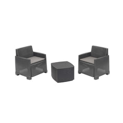 Ipae-Progarden Idro Set Anthracite With Cushions,