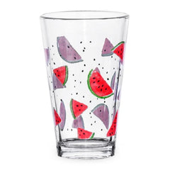 Homla Token Glass Set of 3 300ml - Transparent with Watermelon