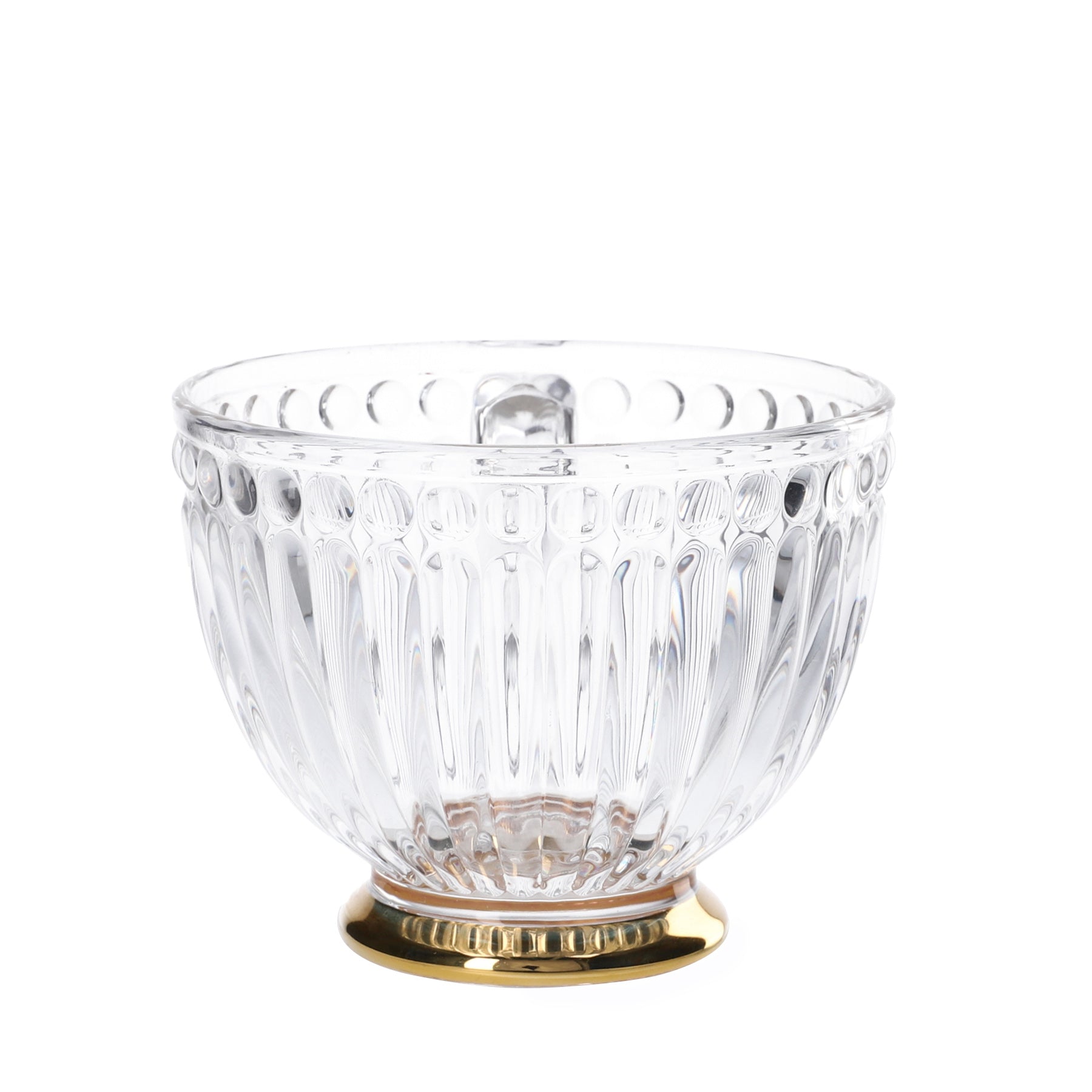 Homla Barrel Glass Cup 360ml - Transparent with Gold Base