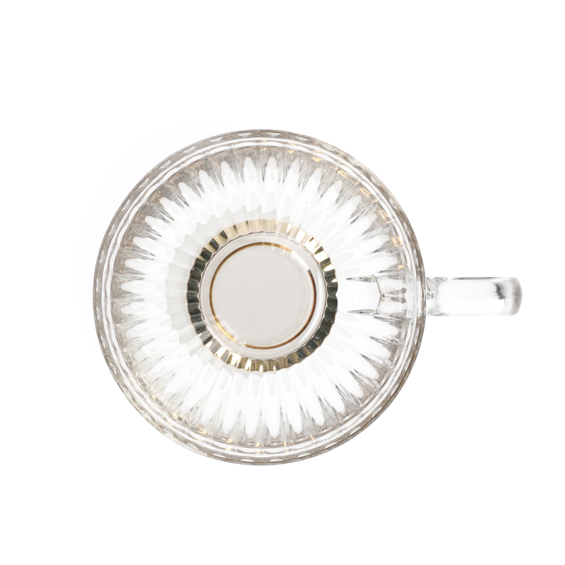 Homla Barrel Glass Cup 360ml - Transparent with Gold Base